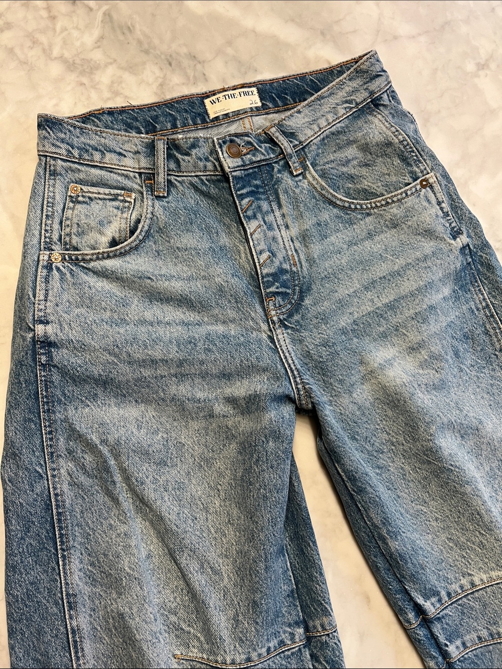 Free people we the free good luck barrel jeans. Ultra light beam. 26. - Picture 2 of 8